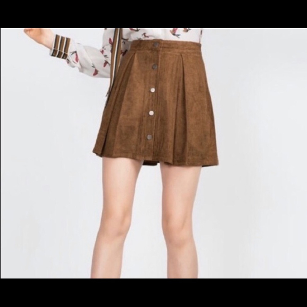 Zara brown suede mini skirt
